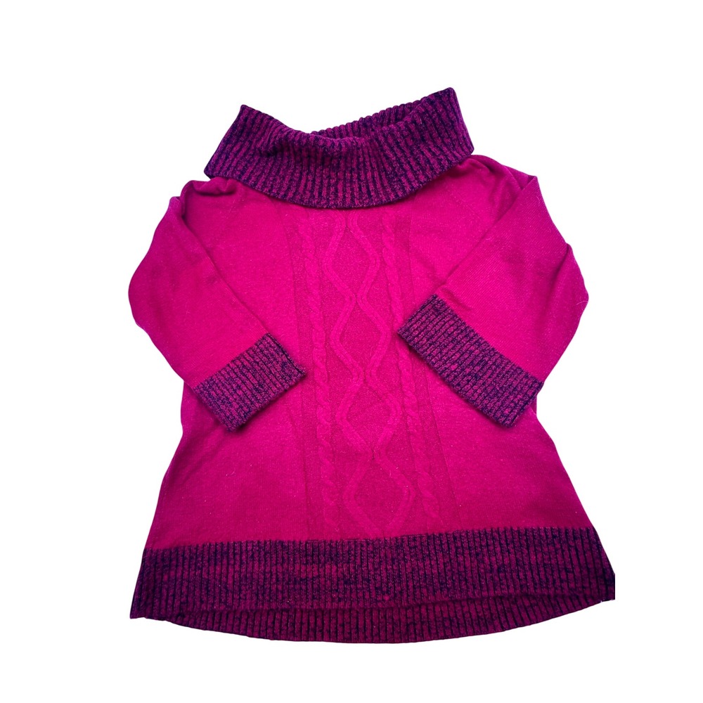 Style & Co Woman Red Cable Knit Cowl Neck Sweater 3/4 Sleeve Plus Size 1X